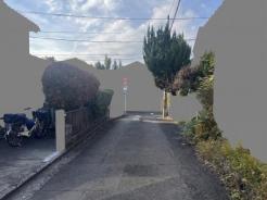 前面道路含む現地写真　ＡＩ加工により周辺の建物をグレーに塗りつぶしております。