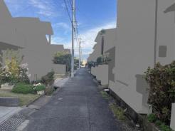 前面道路含む現地写真　ＡＩ加工により周辺の建物をグレーに塗りつぶしております。