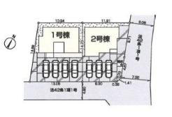 全体区画図　ご覧の物件は1号棟です。