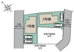 全体区画図 ご覧の物件は2号棟です