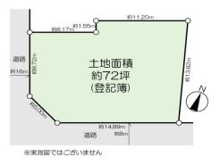間取り 南西側16M×東南側8Mの角地