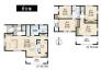 間取り　21畳のLDK大きめの洗面に収納しっかりの間取り