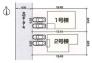 全体区画図　ご覧の物件は2号棟です。