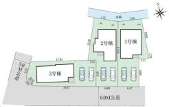 全体区画図 ご覧の物件は3号棟です。