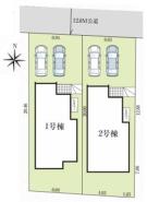 全体区画図 ご覧の物件は2号棟です。