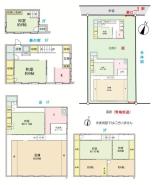間取り 店舗付き建物と裏手に離れのある建物