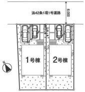 全体区画図 ご覧の物件は2号棟です。