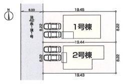 全体区画図 ご覧の物件は1号棟です。