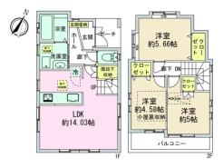間取り 全居室フローリングのためお掃除楽々な3LDK