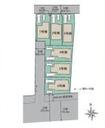 全体区画図 ご覧の物件は3号棟です。