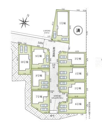 全体区画図　ご覧の物件は8号棟です。