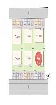 全体区画図　ご覧の物件はB号棟です。
