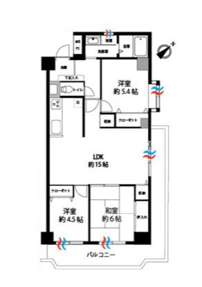 間取り 風通しよく、過ごしやすい3LDK