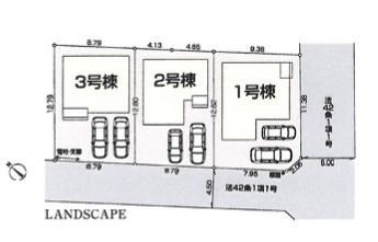 全体区画図　ご覧の物件は3号棟です。