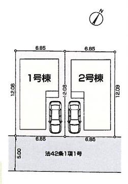 区画図　ご覧の物件は2号棟です