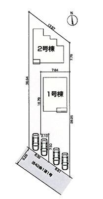 区画図　ご覧の物件は2号棟です